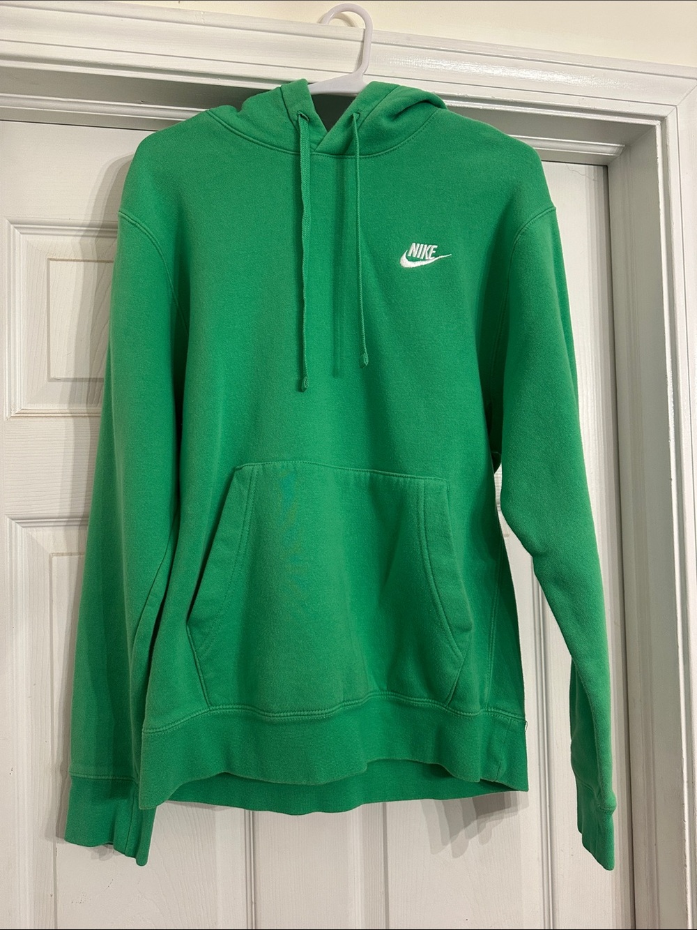 Nike Men’s Green Hoodie with White Swoosh